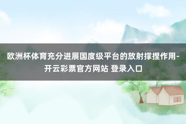 欧洲杯体育充分进展国度级平台的放射撑捏作用-开云彩票官方网站 登录入口