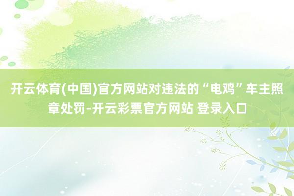 开云体育(中国)官方网站对违法的“电鸡”车主照章处罚-开云彩票官方网站 登录入口