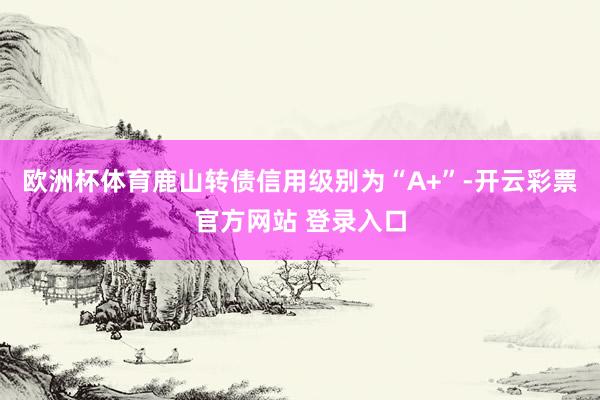 欧洲杯体育鹿山转债信用级别为“A+”-开云彩票官方网站 登录入口