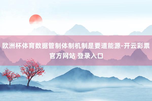 欧洲杯体育数据管制体制机制是要道能源-开云彩票官方网站 登录入口
