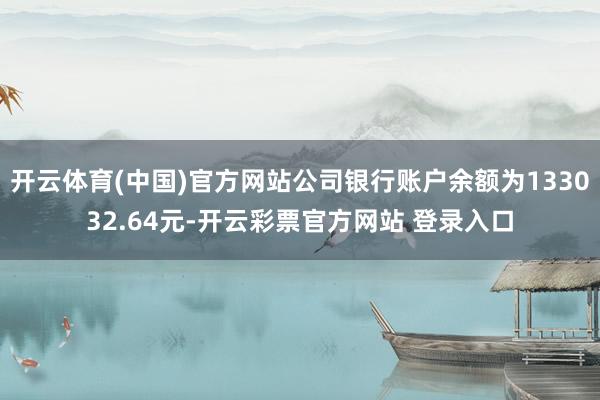 开云体育(中国)官方网站公司银行账户余额为133032.64元-开云彩票官方网站 登录入口