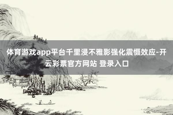 体育游戏app平台千里浸不雅影强化震慑效应-开云彩票官方网站 登录入口
