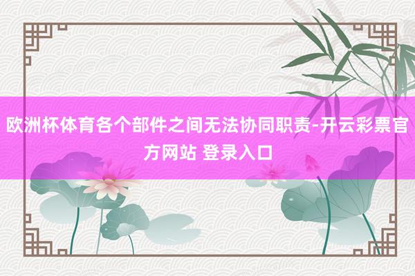 欧洲杯体育各个部件之间无法协同职责-开云彩票官方网站 登录入口