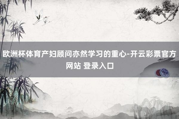 欧洲杯体育产妇顾问亦然学习的重心-开云彩票官方网站 登录入口